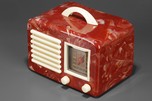 Striking Red Swirled General Television 5A5 Radio